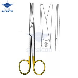 กรรไกร Mayo ขนาด 14.5 ซม. / 5-3/4 นิ้ว ปลายทู่ ตรง สีทอง TC สำหรับผ่าตัด ทางการแพทย์ ความแม่นยำสูง - Product Image 2