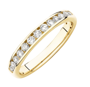 Anillo de compromiso de diamantes naturales con corte brillante redondo multienamorados, con excelente corte, claridad VVS1, oro amarillo, certificado IGI - Product Image 2