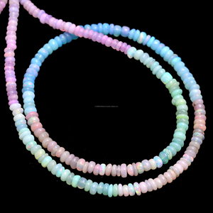 Cuentas de ópalo etíope natural 3x3mm-4x4mm FORMA DE Rondelle suave 16 pulgadas hilo de piedras preciosas hecho a mano Premium para la fabricación de joyas - Product Image 2