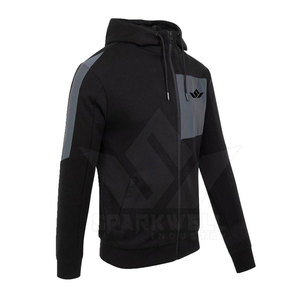 Ensemble de survêtement noir à capuche pour homme, sweat-shirt à fermeture éclair intégrale, pantalon de jogging, tenue décontractée sportive, automne, activité de plein air, ensemble deux pièces - Product Image 4