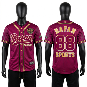 Camiseta 100% algodón para hombre, corte holgado, estampada, de alta calidad, 150 GSM, transpirable, estilo béisbol, en blanco, negro y dorado con contraste. - Product Image 4