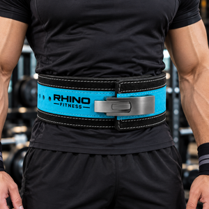 Ceinture de soutien lombaire réglable en néoprène Rhino Fitness pour la musculation, pour adultes, noir et bleu - Product Image 4