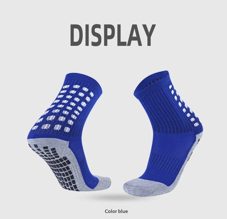 Bulk Professional Custom Embroidery Logo Football Socks Wholesale Polyester Blend Anti-Slip Grip Compression Over the Calf Socks