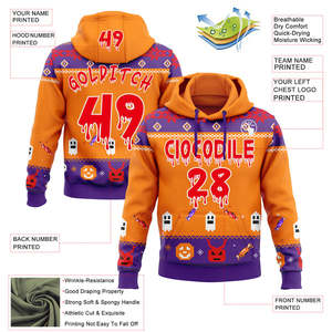 Custom All Over Print Sports Team Hoodie Club <b>Name</b> Hoodie Sublimated 100% Polyester Fleece Training <b>Hoodies</b> Wholesale Supplier - Product Image 2
