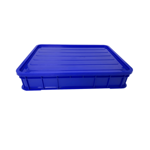 Blue Rectangle Eco-Friendly Plastic <b>Storage</b> Box with Lid <b>Stackable</b> PP <b>Container</b> 4mm Thickness Household Industrial Use - Product Image 1