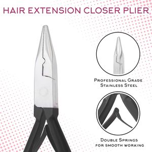 Hair Extension <b>Pliers</b> <b>Set</b> Stainless Steel Tools for Install and Remove with Tweezers and Wire Hook - Product Image 4