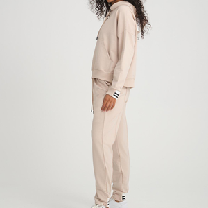 Premium Quality 100%Cotton Style Color Women Tracksuit Plain Oversized Two Piece Tracksuit for Ladies - Product Image 3
