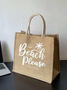 Bolsas de yute ecológicas para compras, reutilizables, hechas a mano, de fibra natural, elegantes y duraderas, accesorio de moda sostenible. - Product Image 4