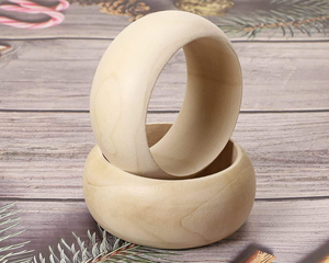 Wood Bangle Bracelets 4Pcs 2.8inch Unfinished Natural Round <b>Large</b> Wooden <b>Ring</b> for Art & Craft Project DIY Jewelry Making - Product Image 5