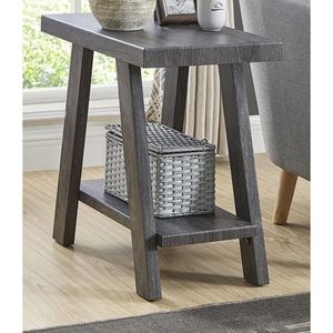 Tavolo Console Contemporaneo in Legno Finitura Grigio Atene, Elegante Tavolino Laterale con Ripiano - Product Image 4