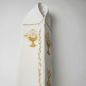 Estola de clérigo blanca bordada, vestimenta litúrgica cristiana para sacerdote, escapulario de tela personalizado para iglesia - Product Image 2
