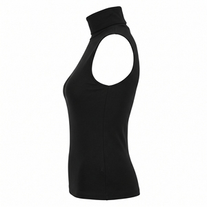 Women's Summer Casual Breathable Knitted Solid Sleeveless Turtleneck Tank <b>Top</b> Minimal Fitted OEM ODM Wholesale Factory Custom - Product Image 5