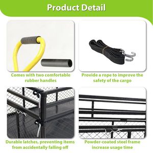 Carrello Utilitario in Acciaio Resistente con Lati in Rete Rimovibili, Maniglia 2-in-1, Ruote da 16 Pollici, Convertibile in Carrello da Giardino - Product Image 3