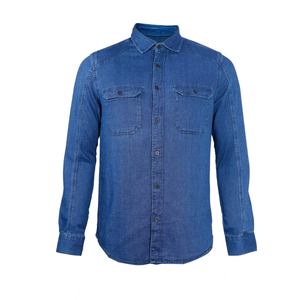 Bangladesh Clothing Manufacturers Denim Fabric <b>Jeans</b> Jacket Botton Cuff Long Sleeve Faded Wash Custom Brand Casual <b>Shirts</b> - Product Image 6