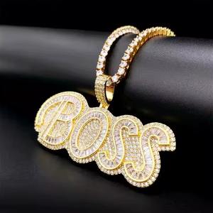 Colgante de Diamante Moissanita Blanca con Letra Personalizada, Colgantes y Dijes de Alta Calidad Estilo Hip Hop con Incrustaciones de Diamantes en Plata 925 - Product Image 1