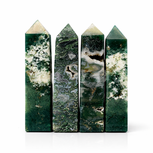 Torre de Ágata Musgosa Natural, Punta de Cristal Verde, Ágata Dendrítica, Piedra Curativa para Reiki, Meditación, Decoración, Venta al por Mayor - Product Image 1