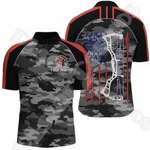 T-shirts camouflage personnalisés pour hommes avec impression par transfert thermique, maillots de tir à l'arc unisexes - Anti-UV UPF50 respirants - Product Image 2