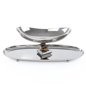 Metal Handmade Durable Eco-Friendly Gold Finished Fancy Chocolate Bowls Wedding Decor Fruits Platter <b>Microwave</b> Safe - Product Image 3