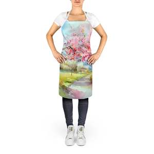 Michigan Apple Blossoms Watercolor <b>Apron</b> Large Multicolor Unisex Kitchen Server for Cooking Baking Crafts <b>Gardening</b>-for Adults - Product Image 2