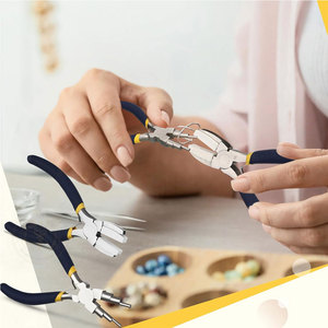 Juego de 2 Herramientas para Hacer Joyas, Alicates para Hacer Bases de Colgantes 6 en 1, Azul y Amarillo - Product Image 6