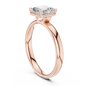 Anillo de Compromiso Solitario con Diamante Corte Princesa en Oro Rosa, Estilo Clásico, Joyería Fina para Mujer - Product Image 4