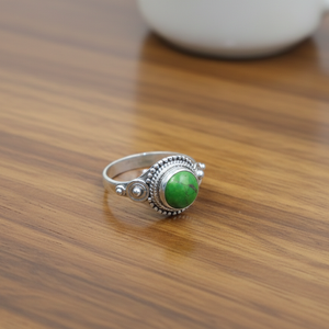 Top Quality Green Copper Turquoise <b>Ring</b> 925 Sterling Silver Handmade Vintage Boho <b>Statement</b> <b>Ring</b> Gold Plated Jewelry Gift Women - Product Image 5