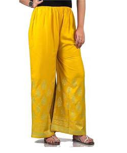 Estampado dorado Negro Casual Boho Hippie Lounge Wide Palazzo Pant Cintura elástica Pantalones de yoga Verano sostenible Boho Hippie Gypsy - Product Image 5