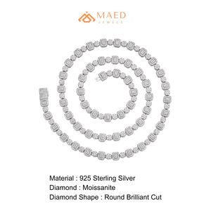 925 Sterling Silver Moissanite <b>Necklace</b> Fashion Jewelry Link <b>Chain</b> for Women Men Elegant Gift New York City Fine Jewelry NYC USA - Product Image 6
