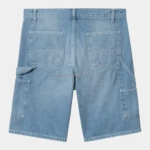 Streetwear bermuda surdimensionné pour hommes OEM short en coton denim déchiré avec broderie dégradée pour hommes - Product Image 3