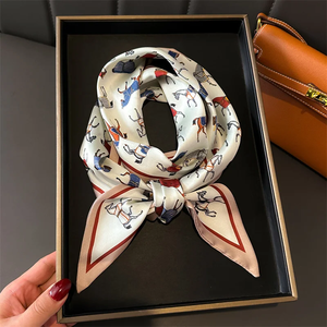 Horse Design Women Scarf <b>Silk</b> Scarf Handbag Handle <b>Wrap</b> Bag Ribbon Scarf Women Girls <b>Head</b> Hair Wrist Ribbon Scarf - Product Image 6