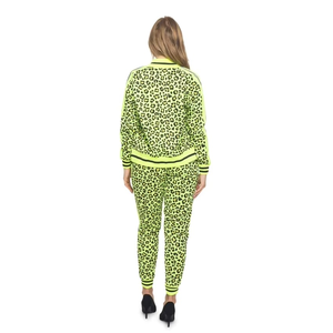 Hot Sale Casual Solid O Neck Slim Fit Polyester/Cotton <b>Ladies</b> Track Suit Set with Full Length Pants - Product Image 4