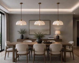 Modern Marble Pendant Light Round Ceiling Fixture Indoor Living Room Decor Lightweight Design - Product Image 3