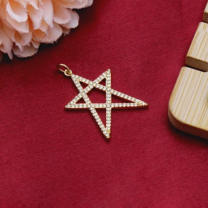 จี้รูปดาวเปิดประดับเพชรคิวบิกเซอร์โคเนียชุบทองคำขาว 925 ขายส่งจาก Memoria Jewels - Product Image 5