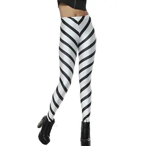 Offre Spéciale Zèbre Imprimé Taille Basse Quatre Voies Extensible Spandex Nylon Satin Soie Sublimé Personnalisé Mode Legging Pantalon