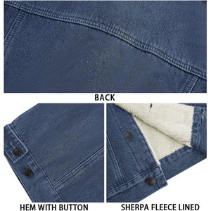 <b>Men</b> <b>Denim</b> <b>Jacket</b> with Sherpa Lining for Ultimate Comfort, <b>Jacket</b> for Casual and Cool Weather Wear, Stylish Autumn <b>Jacket</b> - Product Image 5