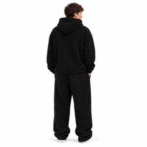 Heavyweight Sherpa Fleece Customised Hoodie and Relaxed Fit Jogger Set Warm Winter Streetwear Tracksuit Soft Plush Fabric OEM - Product Image 3