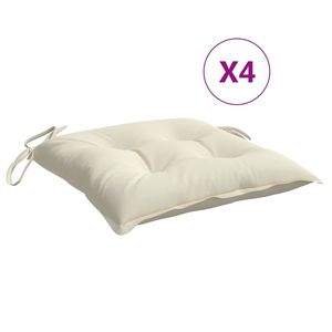 4pcs Cream White <b>Oxford</b> Fabric Chair Cushions 15.7"x15.7"x2.8" Seat <b>Pillows</b> & Cushions - Product Image 2