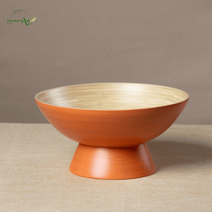 Cuenco de Pedestal de Bambú Hecho a Mano, Pieza Decorativa Escultural para Mesas Modernas de Lujo - Product Image 1