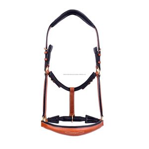 Haute qualité anglais selle Style cheval licou blanc couture en cuir véritable fabrication en gros - Product Image 1