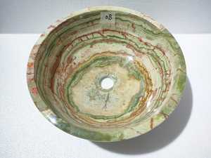 Dark Green Onyx <b>Round</b> Shaped Vessel Sink Natural Stone <b>Basin</b> Brushed Finish Fire Resistant Contemporary Kitchen Dining Bathro - Product Image 4