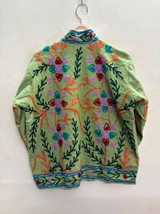 2026 Trendy Velvet Suzani Floral Embroidery Winter Stand <b>Reversible</b> Jacket Artisan Crafted Thick Cotton Filled Warm Short <b>Coat</b> - Product Image 2