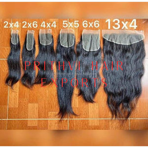 Prithvi Hair Exports HD Lace 3X2 3X3 3X4 3X5 3X6 Fermetures et extensions de cheveux humains en brun Non-Remy pour toupet - Product Image 1