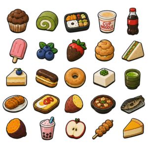 Juego de Iconos de Comida Estilo Dibujos Animados 3D, Parches Personalizados de PVC/Goma Ecológicos y Duraderos con Forma de Corazón y Flor, para Coser en Ropa, Bolsos y Zapatos - Product Image 4