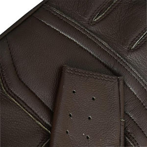 Gants de sport en cuir pour hommes, demi-doigts, couleur noire, taille XL, protection des paumes, gants de musculation - Product Image 4