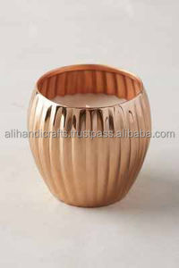 Heavy-Gauge Hammered Copper 4-Wick <b>Candle</b> Bowl with Brass Lotus Lid – <b>Large</b> Surface Area Wax Pour Vessel for Luxury Spa & Hotel - Product Image 6
