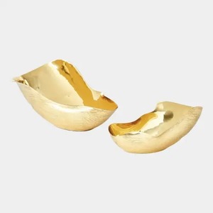 Hot Trend Handmade Aluminum Modern Design Gold Finish Eco-Friendly Decorative <b>Bowl</b> for Housewarming - Product Image 2