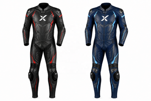 X Sport Custom Fit One-Piece Leather Motorcycle <b>Suit</b> | Black <b>Red</b> Gray | X Logo | OEM ODM Manufacturer | Premium Design | Racing - Product Image 5