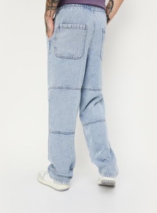 Jean en denim décontracté et tendance pour le quotidien, bleu, noir, moderne, coupe ample, jambe large, écologique, résistant à la décoloration, taille mi-haute, déchiré - Product Image 2