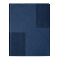 Aurelux RE0507 Hochwertiges Dunkelblaues PU-Leder Notizbuch mit Metallplatte und Folienprägung, 80 GSM Innenseiten für Unternehmen