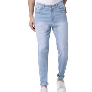 Jeans en denim décontractés pour hommes, coupe slim, tissu extensible doux et durable, parfaits pour le quotidien, les activités de plein air et la mode - Product Image 1